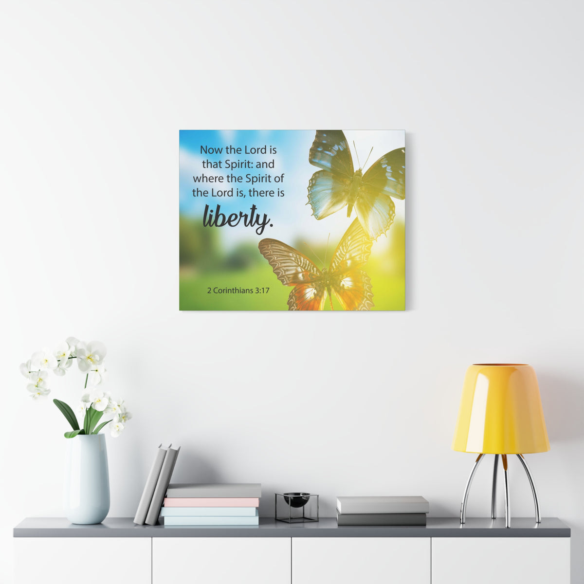Scripture Canvas There is Liberty 2 Corinthians 3:17 Christian Wall Art Bible Verse Print Ready to Hang