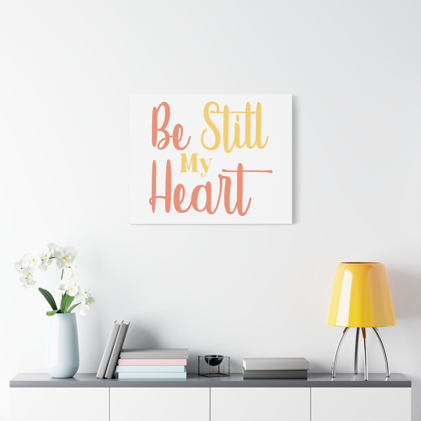 Scripture Canvas Be Still Psalm 37:7 Christian Wall Art Print Ready to Hang