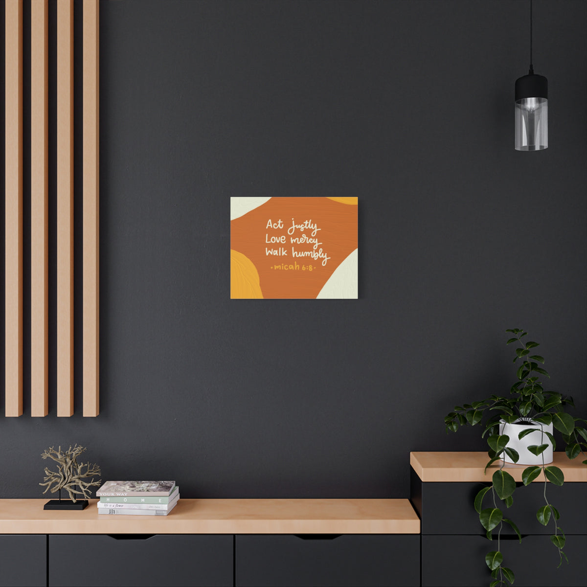 Scripture Canvas Act Justly Micah 6:8 Wall Art Bible Verse Print Ready to Hang