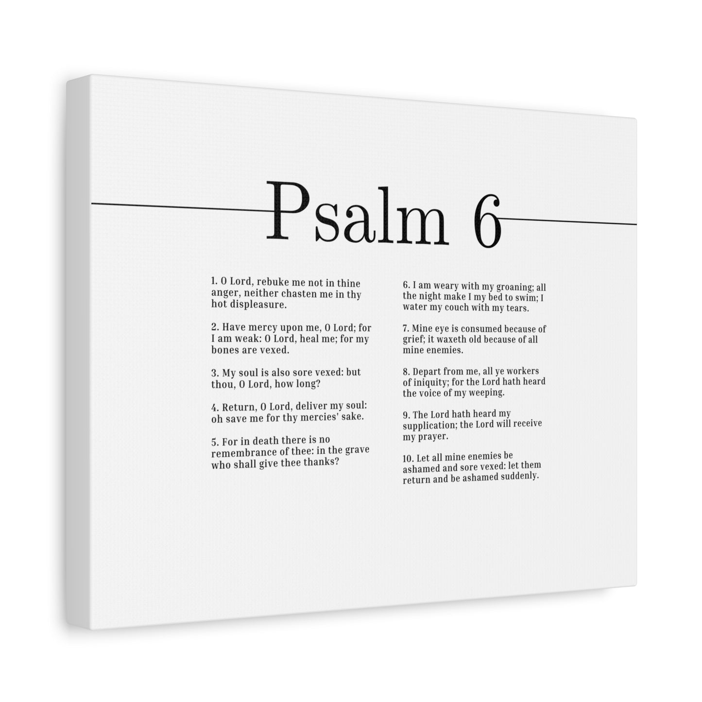 Scripture Canvas Receive My Prayer Psalm 6 Christian Wall Art Bible Verse Print Ready to Hang