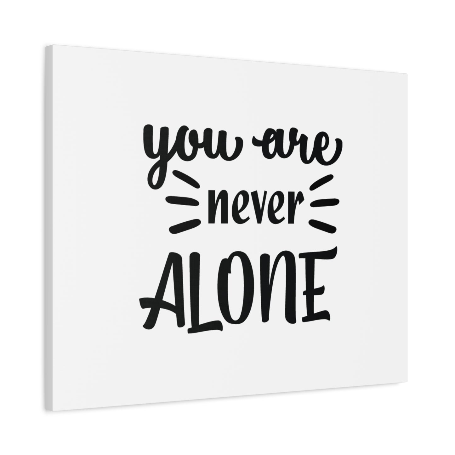 Scripture Canvas Never Alone Psalm 23:4 Christian Wall Art Bible Verse Print Ready to Hang