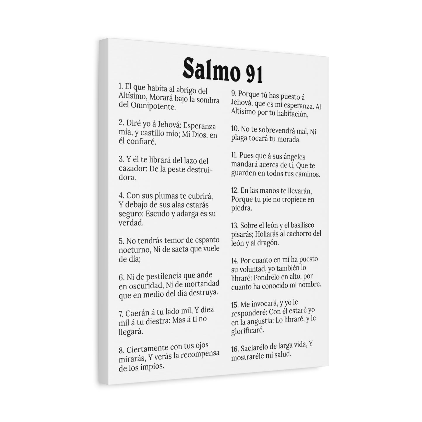 Scripture Walls Salmo 91 White Christian Wall Art Print Ready to Hang Unframed