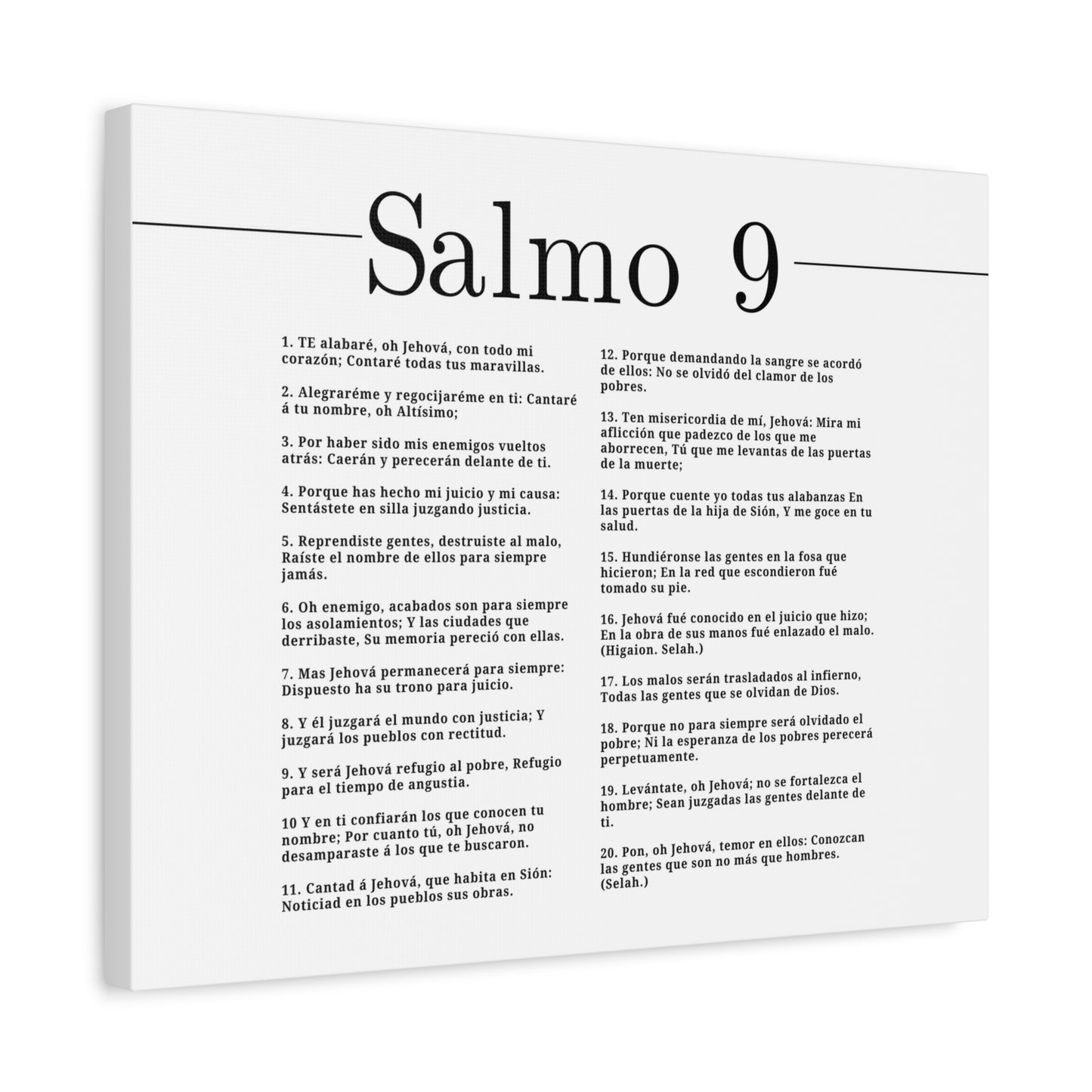 Salmo 9 Impresión De Arte Cristiano en la Pared Lista Para Colgar