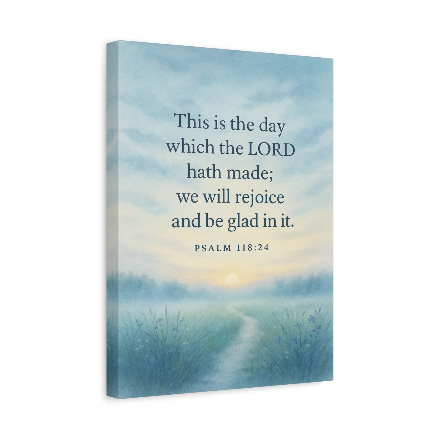 Bible Verse Canvas Psalm 118:24 Christian Home Décor Wall Art Scripture Ready to Hang Faith Print