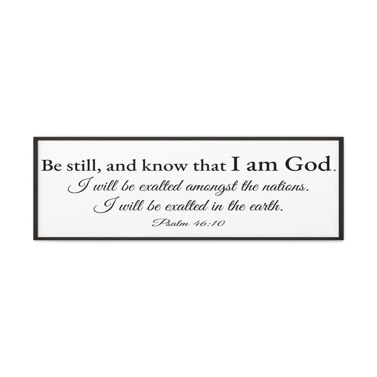 Scripture Walls Psalm 46:10 White Bible Verse Canvas Christian Wall Art Ready to Hang Unframed-Express Your Love Gifts