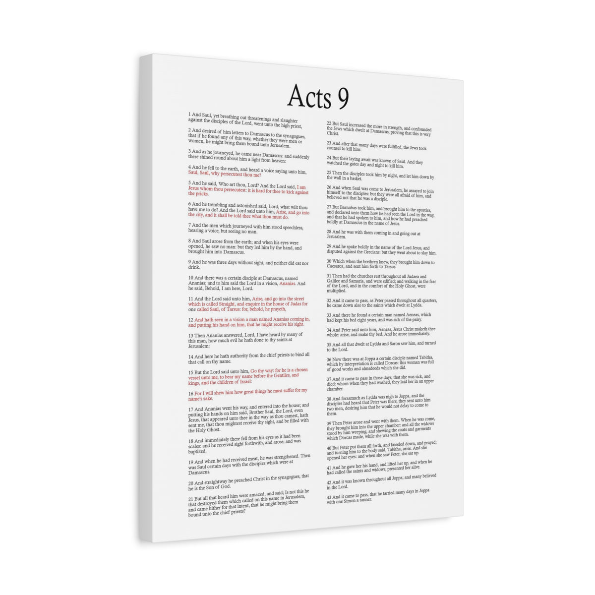Scripture Walls Acts 9 Conversion of Saul Christ Words in Red Bible Verse Canvas Christian Wall Art Ready to Hang Unframed