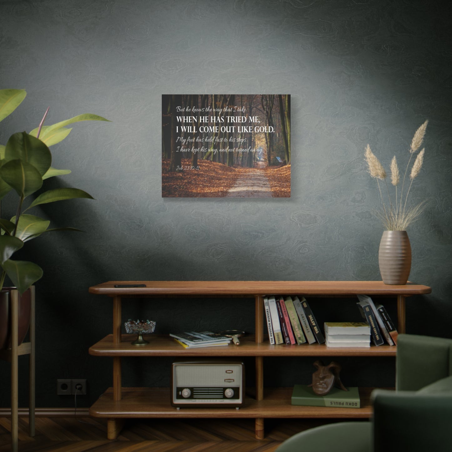 Bible Verse Canvas Come Out Like Gold Job 23:10-11 Scripture Wall Art Christian Home Decor