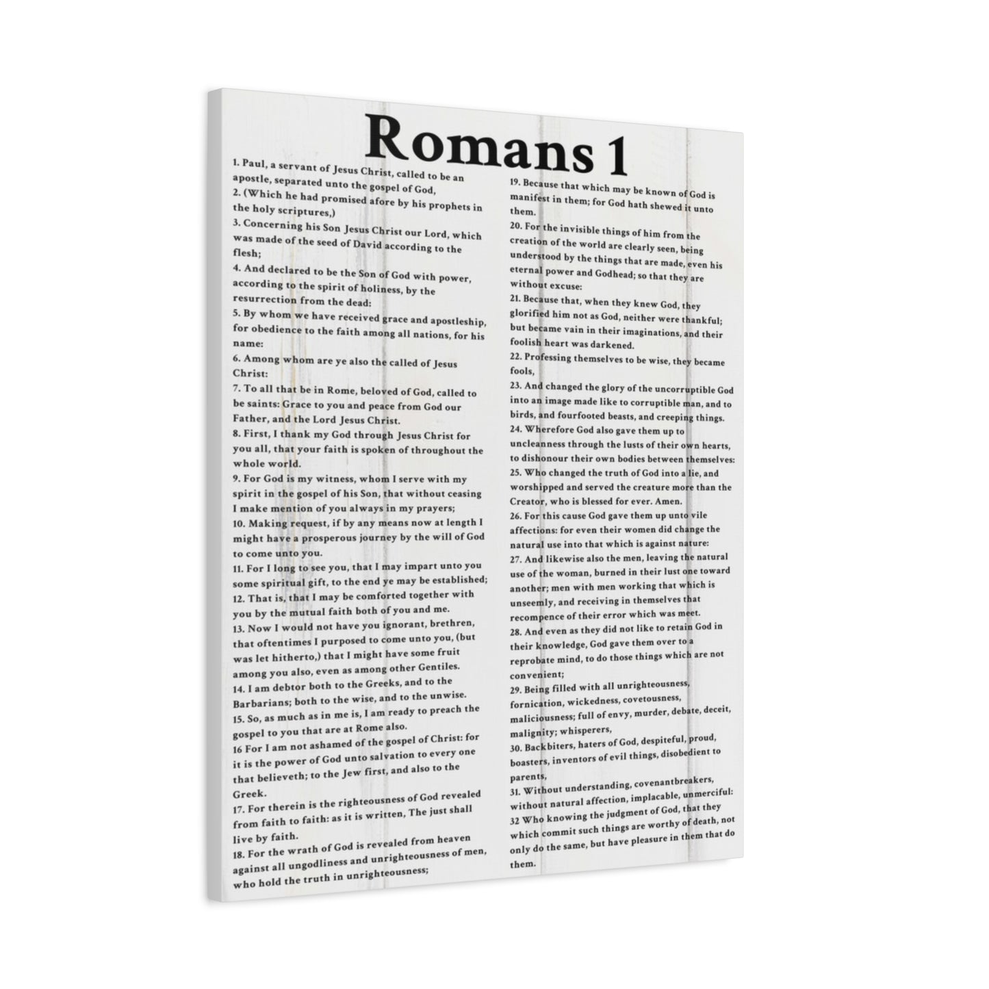 Scripture Walls Romans 1 White Bible Verse Canvas Christian Wall Art Ready to Hang Unframed