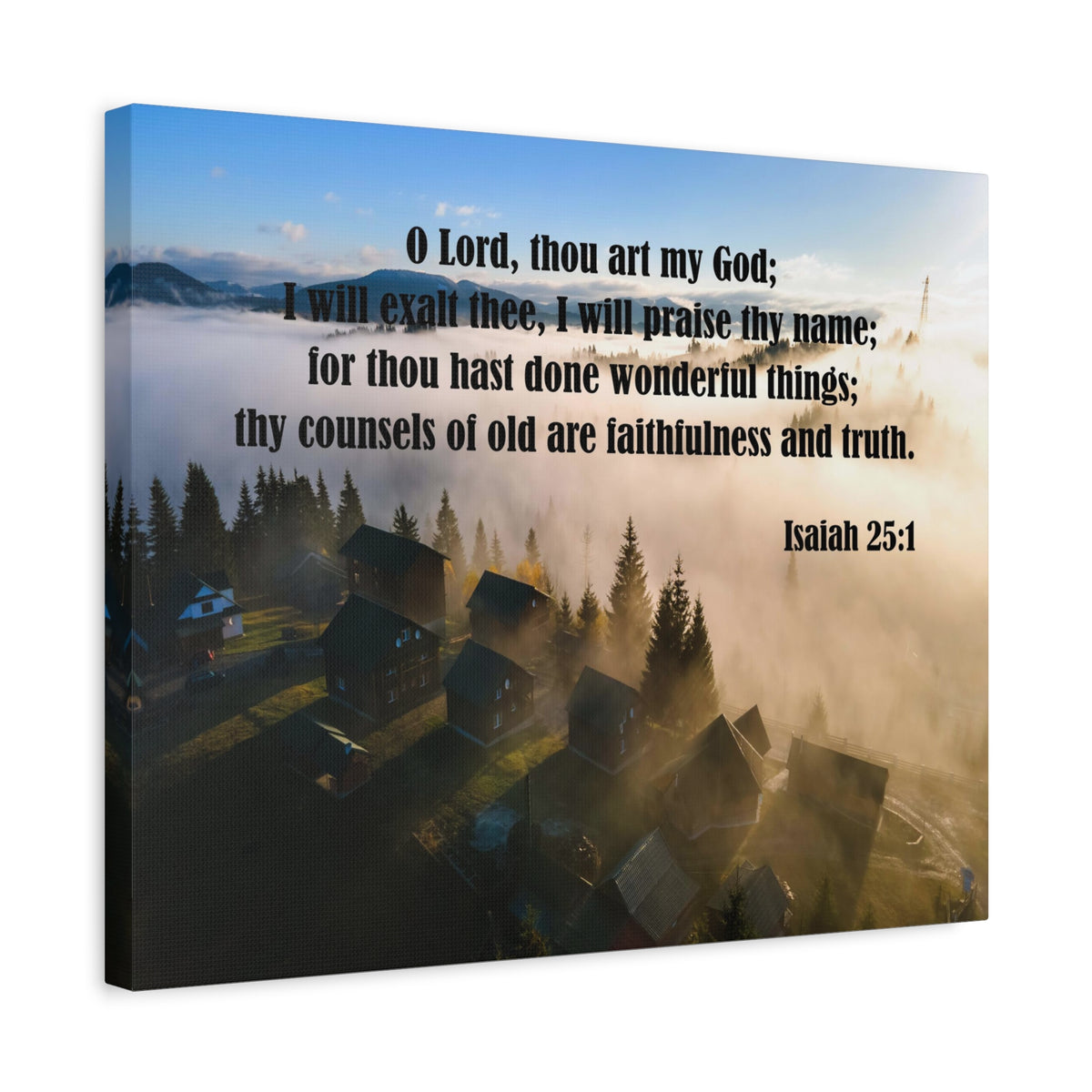 Scripture Canvas Faithfullness and Truth Isaiah 25:1 Christian Wall Art Bible Verse Print Ready to Hang