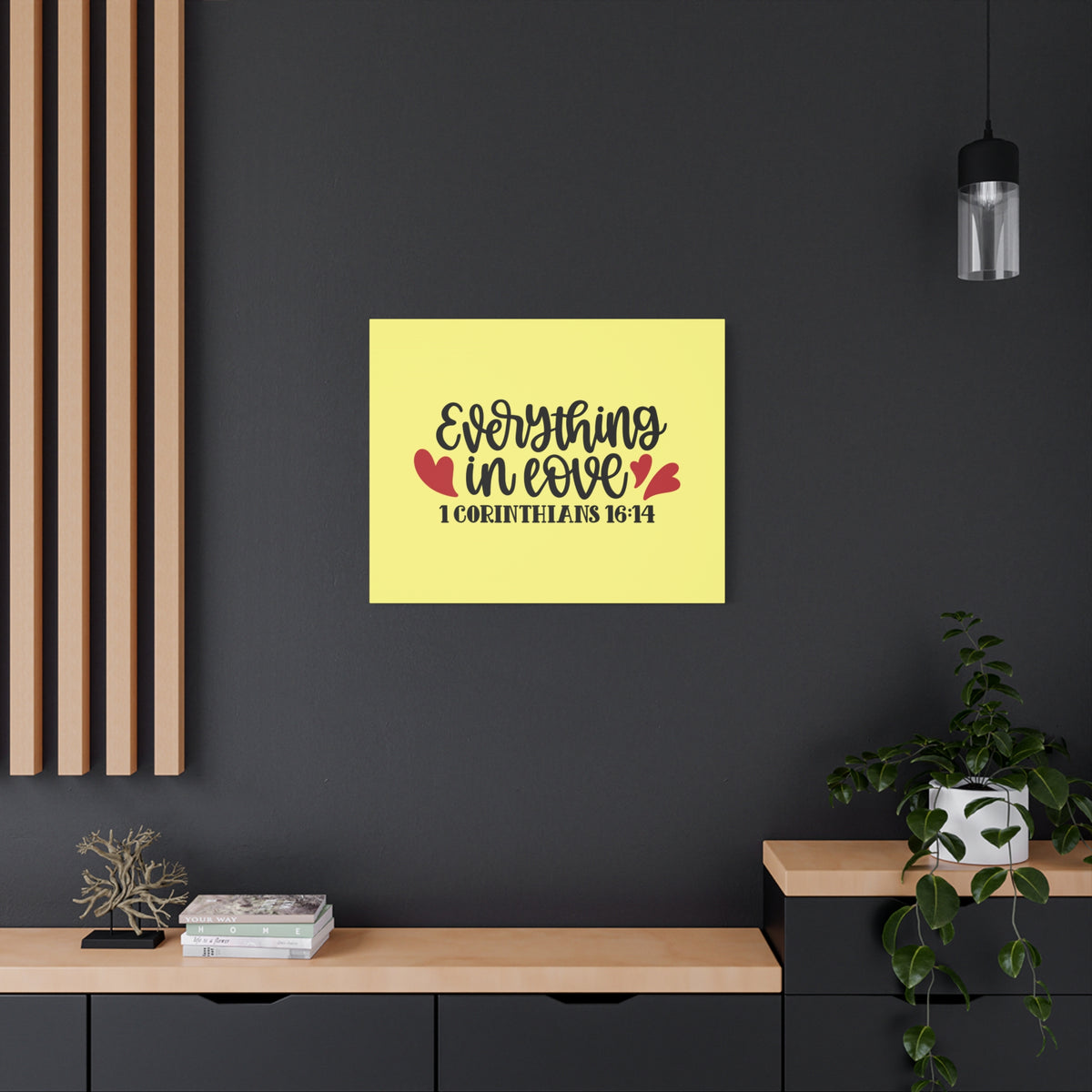 Scripture Canvas In Love 1 Corinthians 16:14 Christian Wall Art Bible Verse Print Ready to Hang