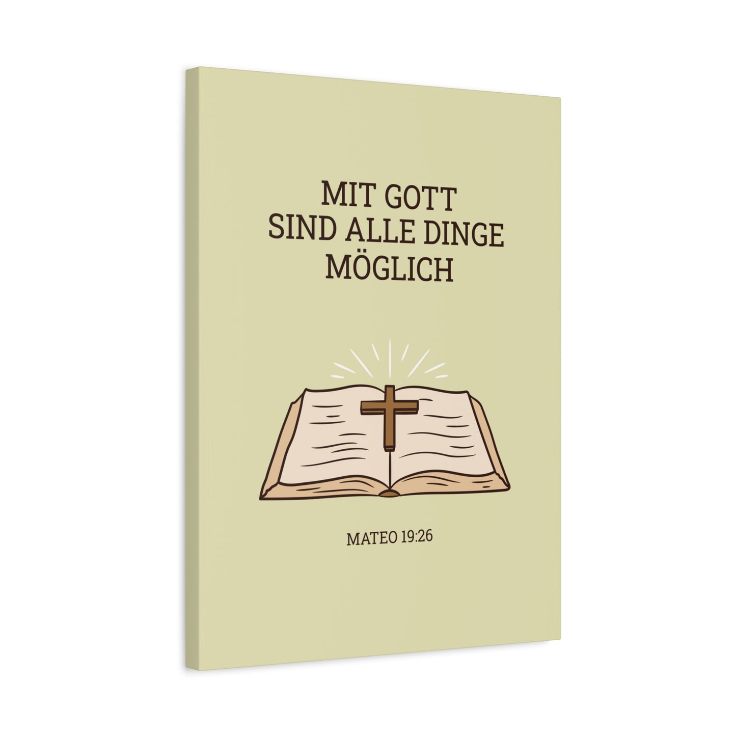 Scripture Walls Mateo 19:26 German Bible Verse Canvas Christian Wall Art Ready to Hang Unframed