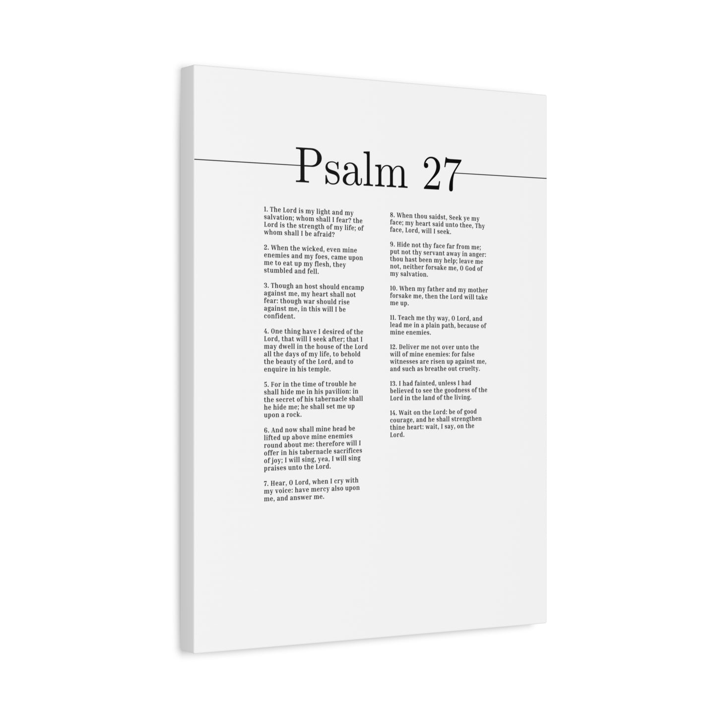 Scripture Canvas The Lord Is My Light And My Salvation Psalm 27 Christian Wall Art Bible Verse Print Ready to Hang