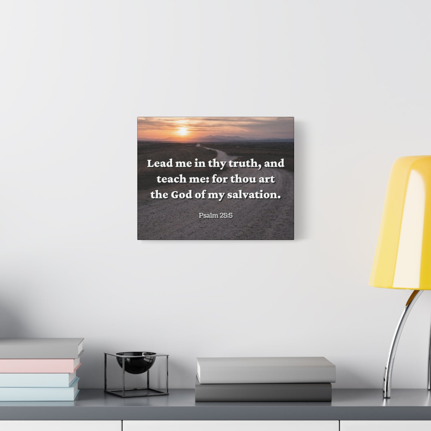 Scripture Canvas My Salvation Psalm 25:5 Christian Wall Art Bible Verse Print Ready to Hang