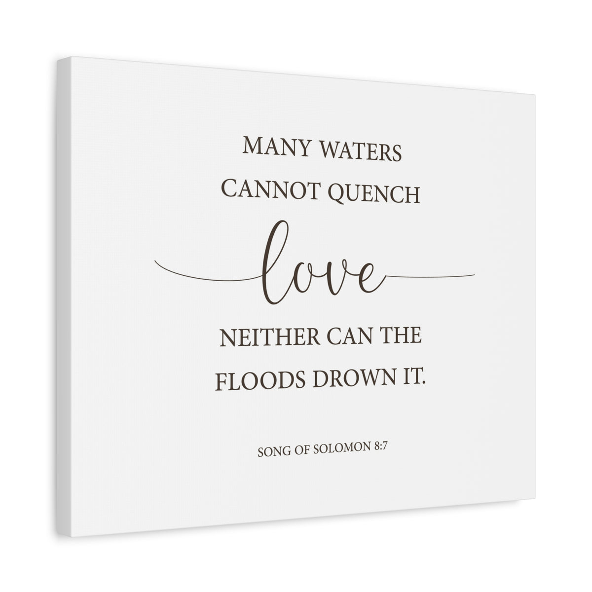 Scripture Canvas Love Song Of Solomon 8:7 Christian Wall Art Bible Verse Print Ready to Hang