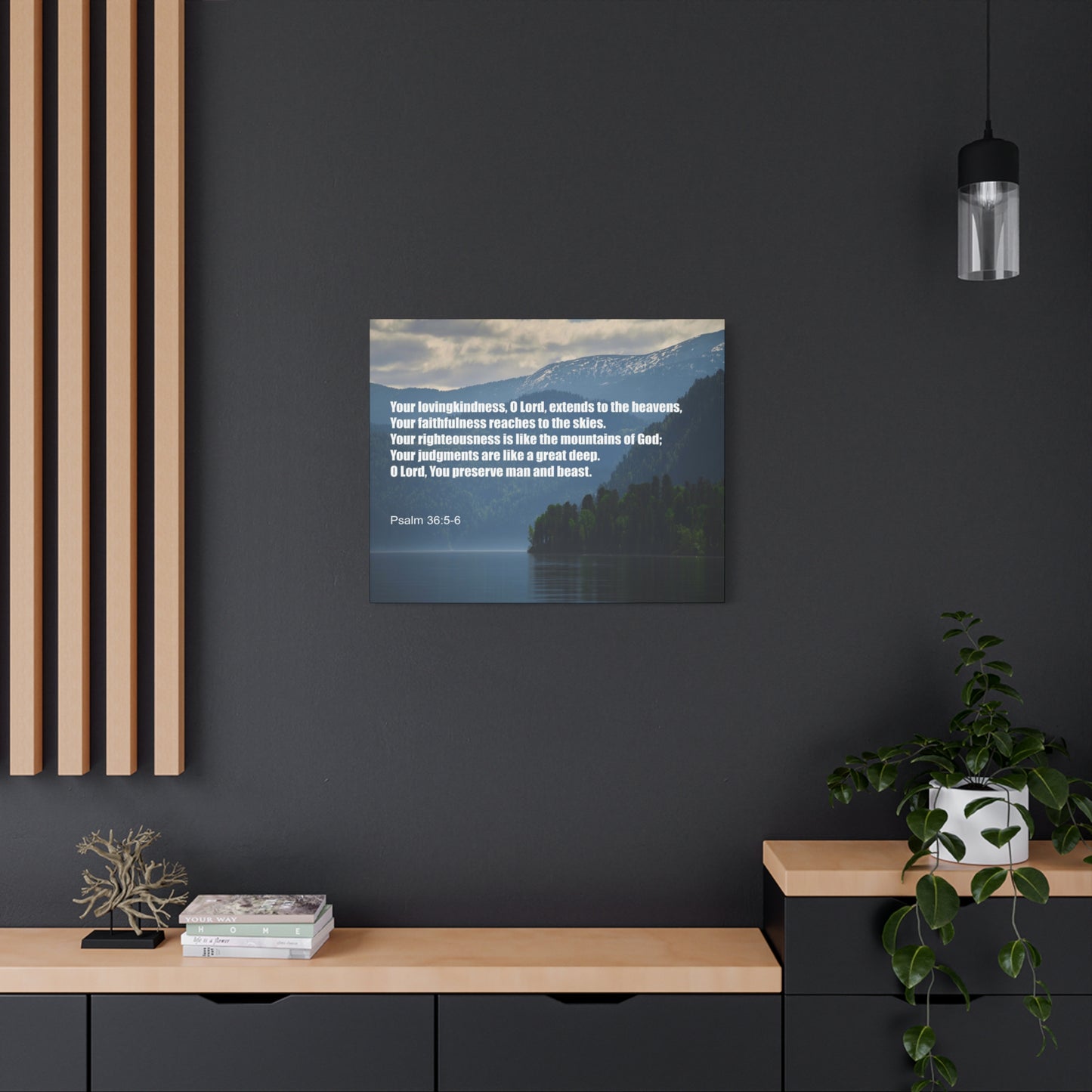 Scripture Canvas Your Lovingkindness Psalm 36:5-6 Christian Wall Art Bible Verse Print Ready to Hang