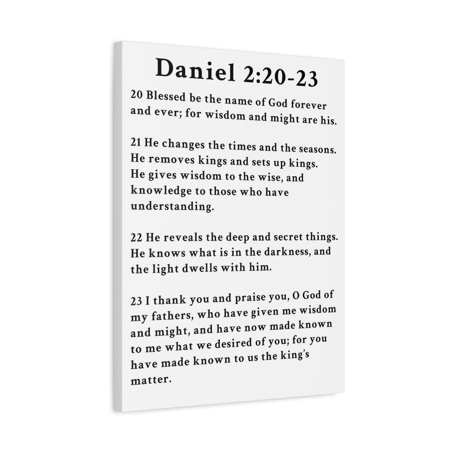 Scripture Walls Daniel 2:20-23 Daniel's Prayer of Praise Bible Verse Canvas Christian Wall Art Ready to Hang Unframed