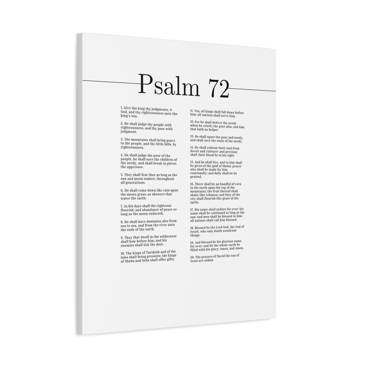 Scripture Canvas Blessed Be The Lord God Psalm 72 Christian Wall Art Bible Verse Print Ready to Hang