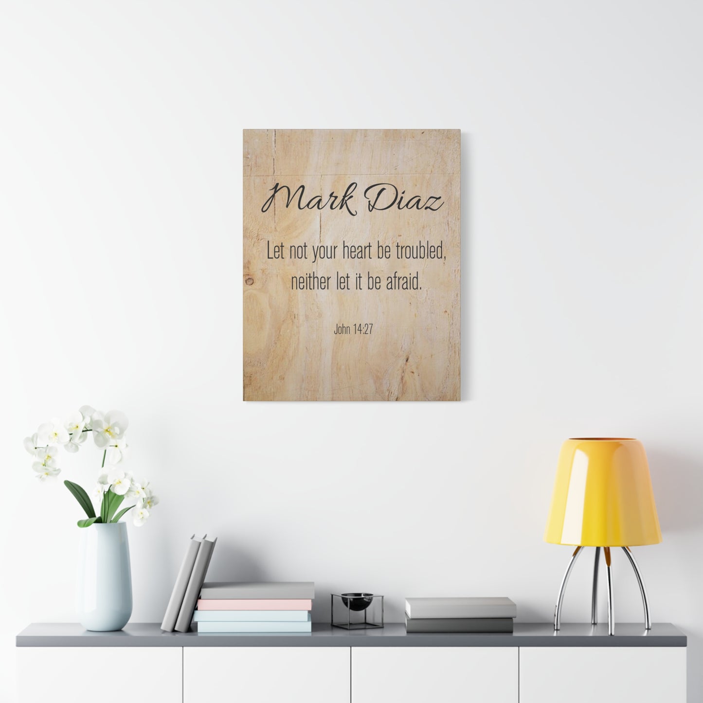 Scripture Walls Personalized No Fear No Trouble John 14:27 Bible Chapter Canvas Christian Wall Art Ready to Hang