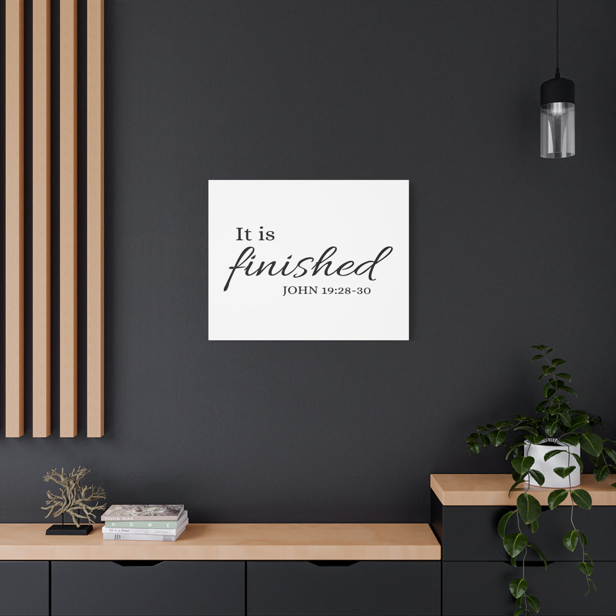 Scripture Canvas It Is Finished John 19:28:30 Christian Wall Art Bible Verse Print Ready to Hang