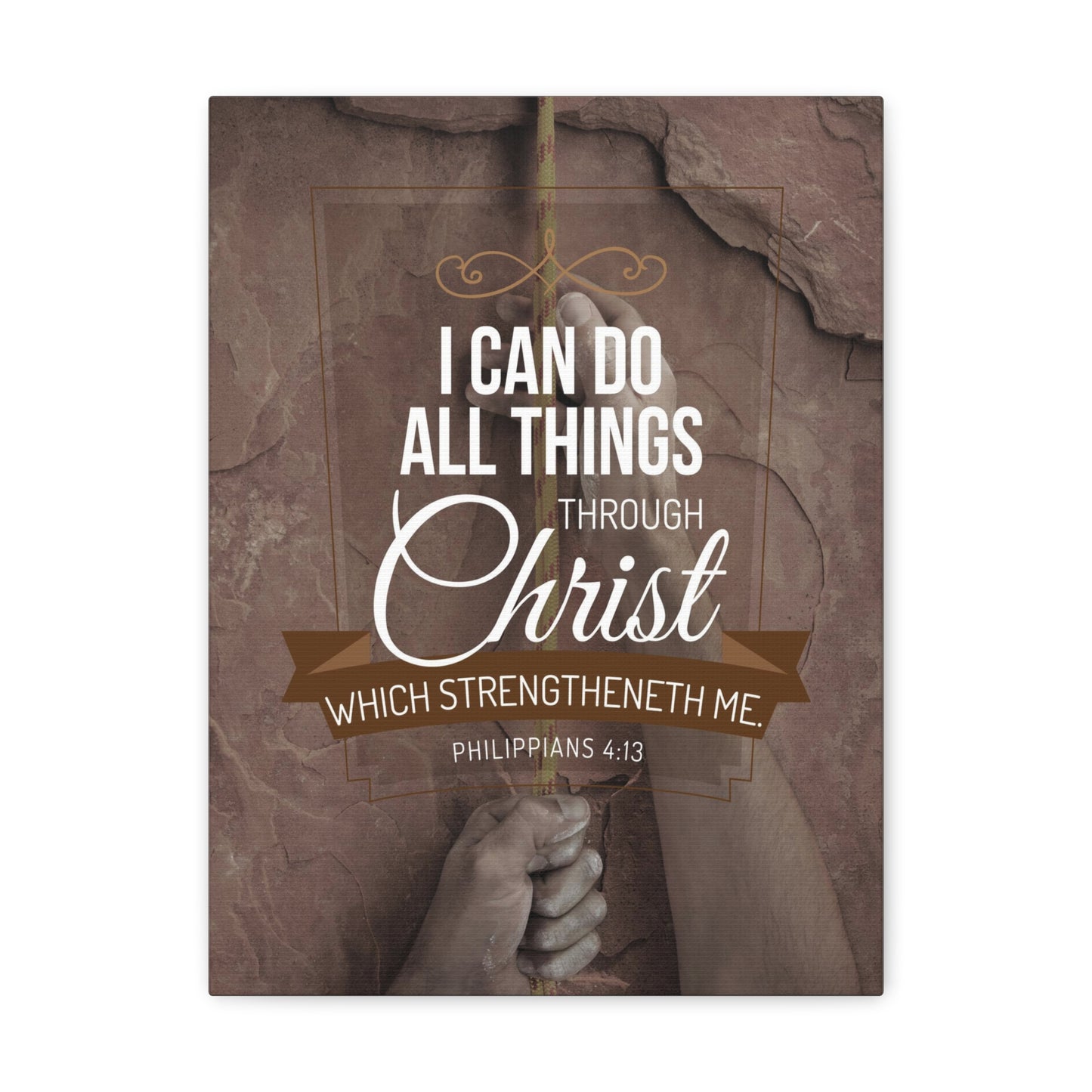Through Christ Philippians 4:13 Christian Wall Art Bible Verse Print Ready to Hang