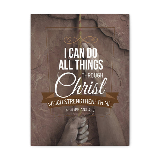 Through Christ Philippians 4:13 Christian Wall Art Bible Verse Print Ready to Hang