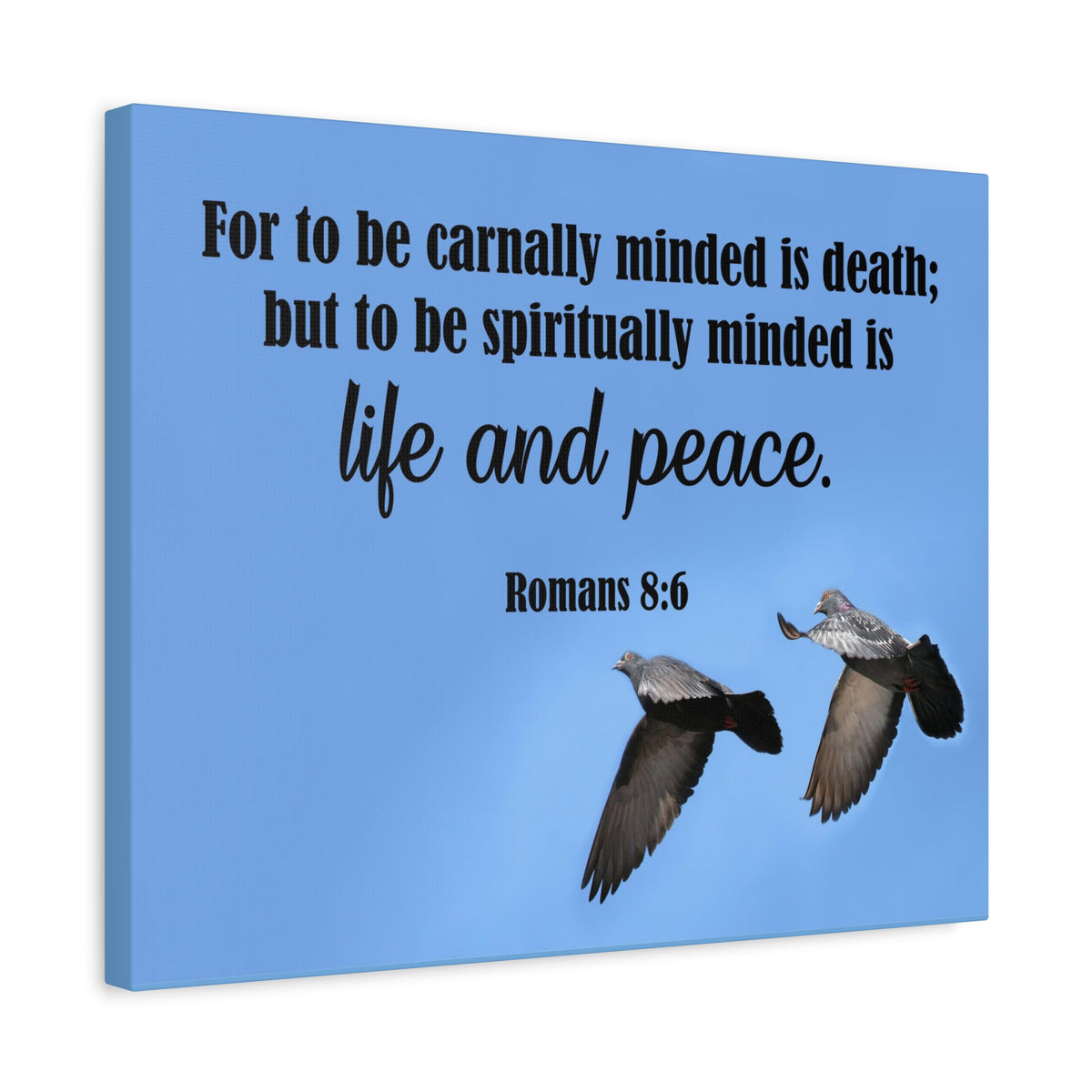 Scripture Canvas Spiritually Minded Romans 8:6 Christian Wall Art Bible Verse Print Ready to Hang