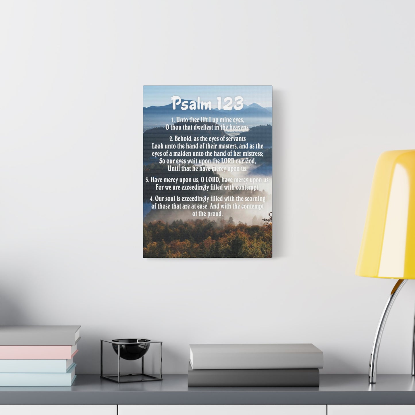 Scripture Walls Unto Thee Psalm 123:3 Christian Wall Art Bible Verse Print Ready to Hang