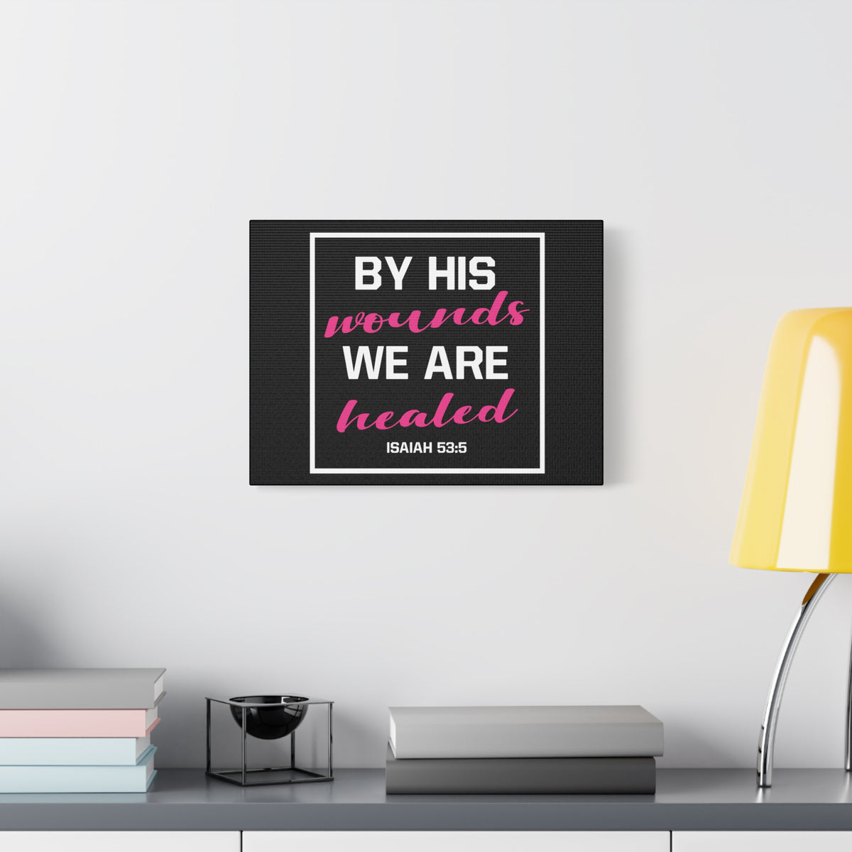 Scripture Canvas We Are Healed Isaiah 53:5 Christian Wall Art Bible Verse Print Ready to Hang