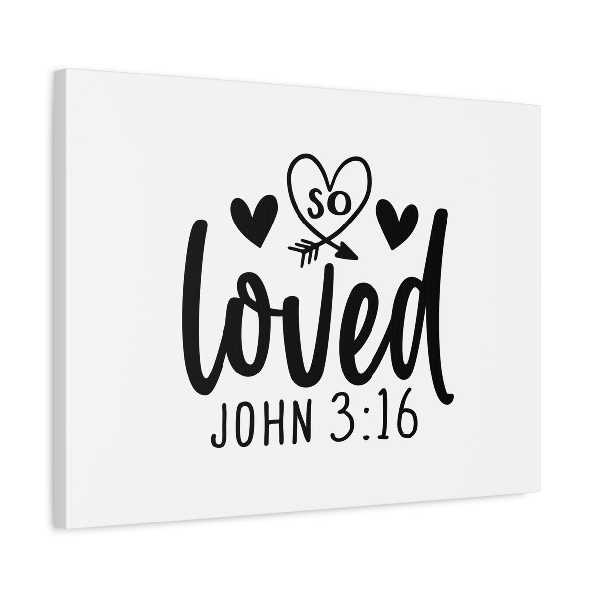 Scripture Canvas So Loved John 3:16 Christian Wall Art Bible Verse Print Ready to Hang