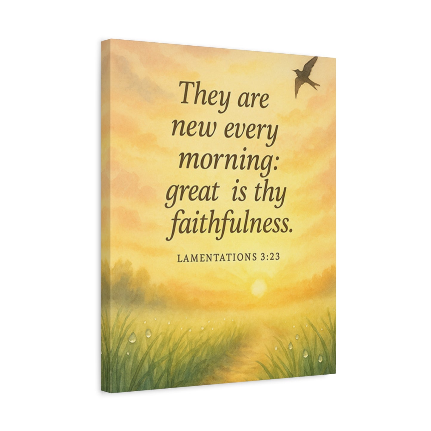 Bible Verse Canvas Lamentations 3:23 Christian Home Décor Wall Art Scripture Ready to Hang Faith Print