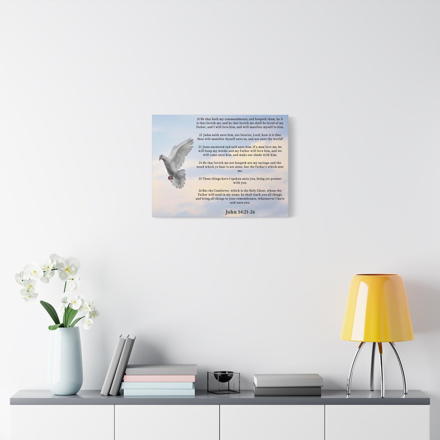 Scripture Walls John 14:21-26 KJV Christian Wall Art Print Ready to Hang Unframed