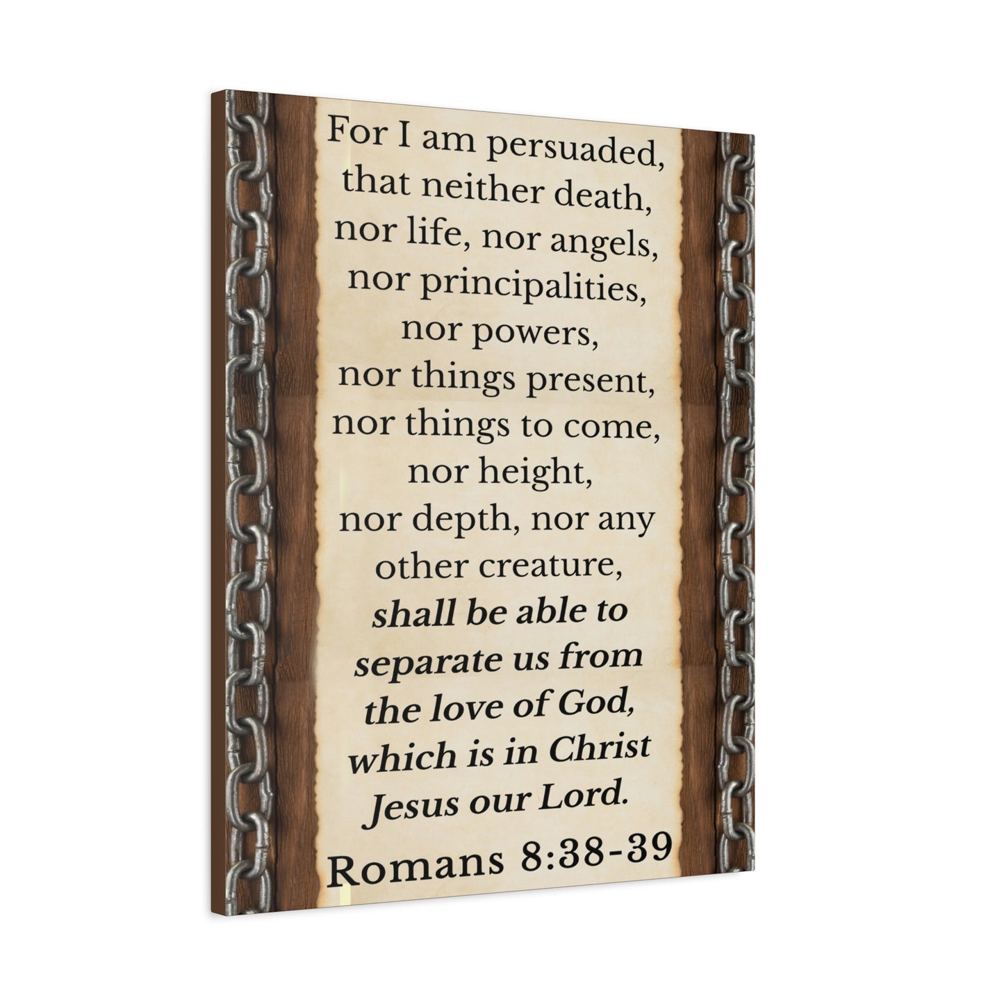 Scripture Walls Romans 8:38-39 Chain Bible Verse Canvas Christian Wall Art Ready to Hang Unframed