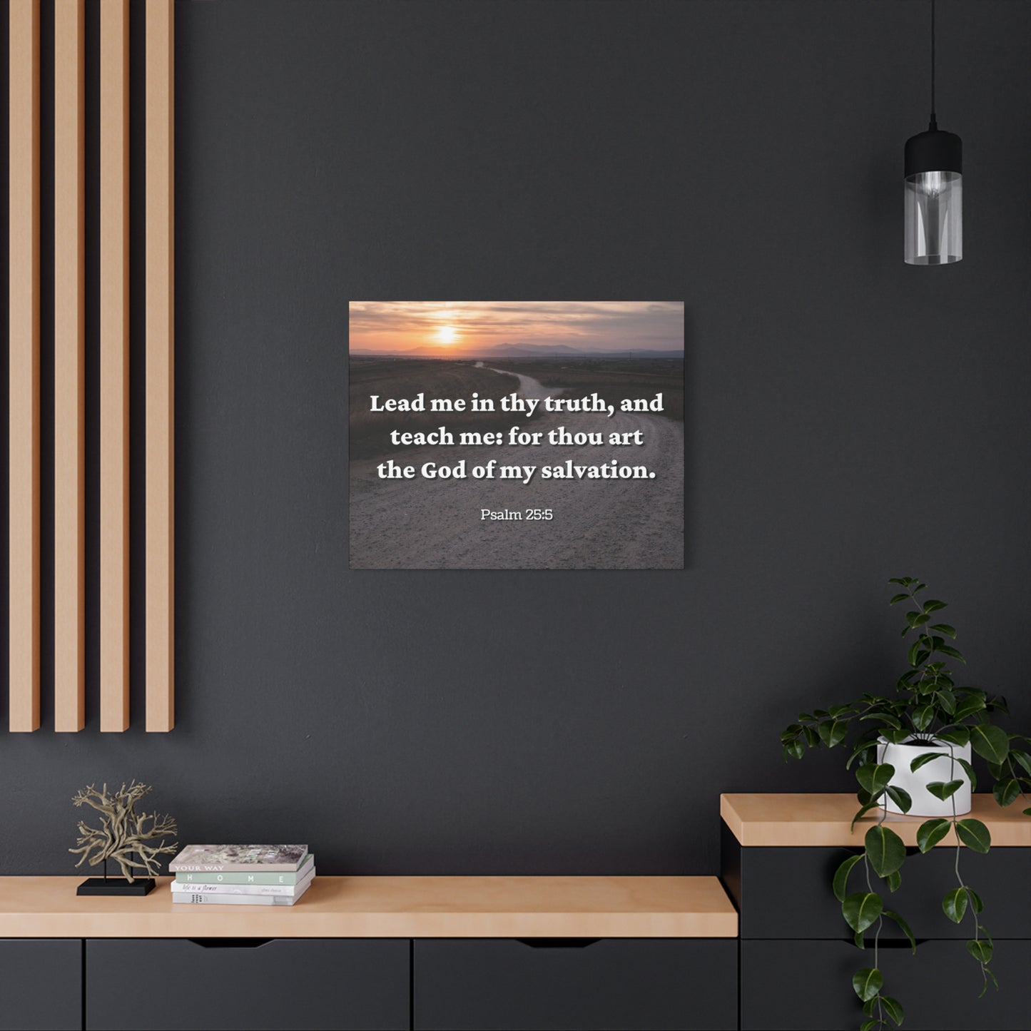 Scripture Canvas My Salvation Psalm 25:5 Christian Wall Art Bible Verse Print Ready to Hang