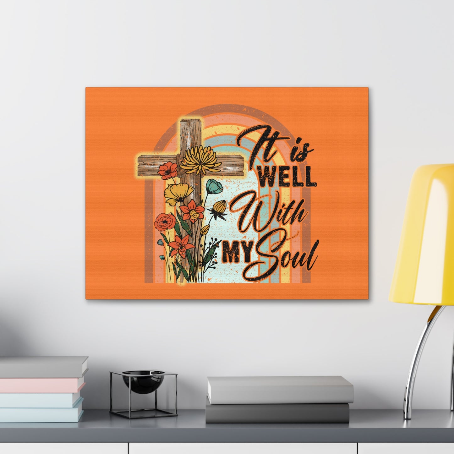 With My Soul Psalm 42:7 Bright Orange Christian Wall Art Bible Verse Print Ready to Hang