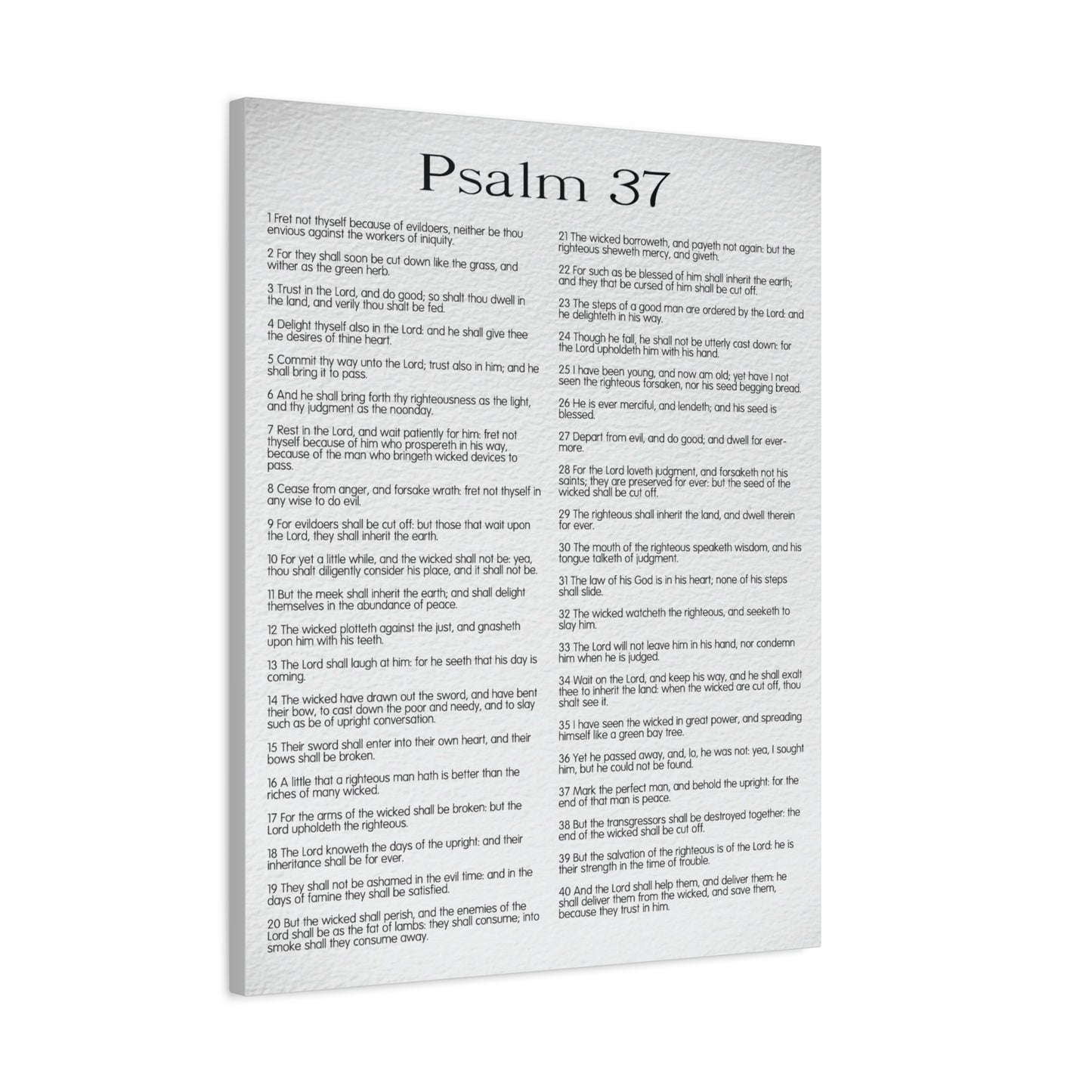 Scripture Canvas Delighting in His Righteousness Psalm 37 Christian Wall Art Bible Verse Print Ready to Hang