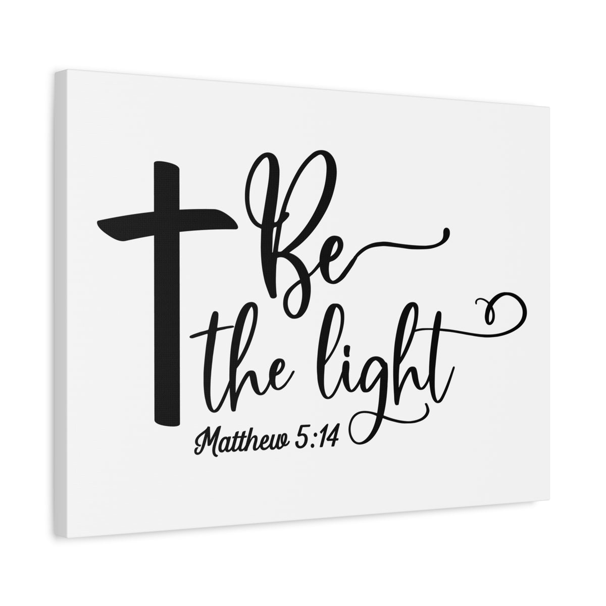 Scripture Canvas Be The Light Matthew 5:14 Christian Wall Art Bible Verse Print Ready to Hang
