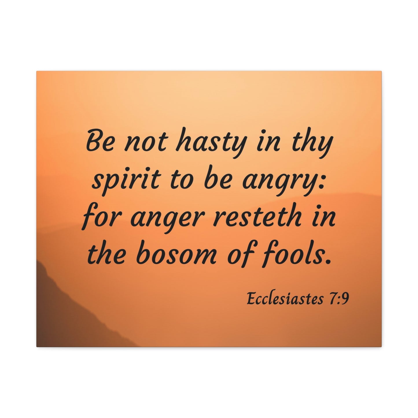 Thy Spirit Ecclesiastes 7:9 Bible Verse Canvas Christian Wall Art Ready to Hang