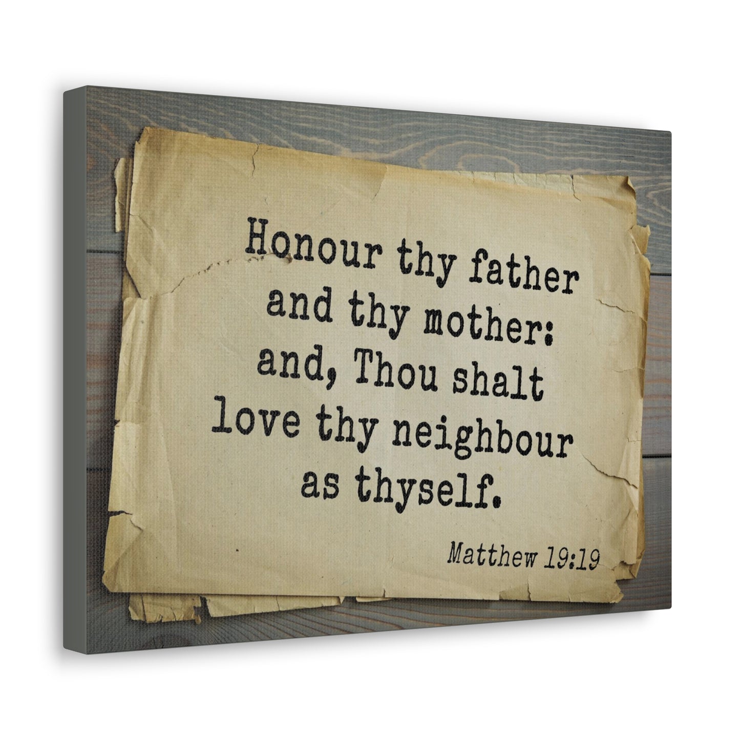 Thou Shalt Love Matthew 19:19 Bible Verse Canvas Christian Wall Art Bible Verse Print Ready To Hang