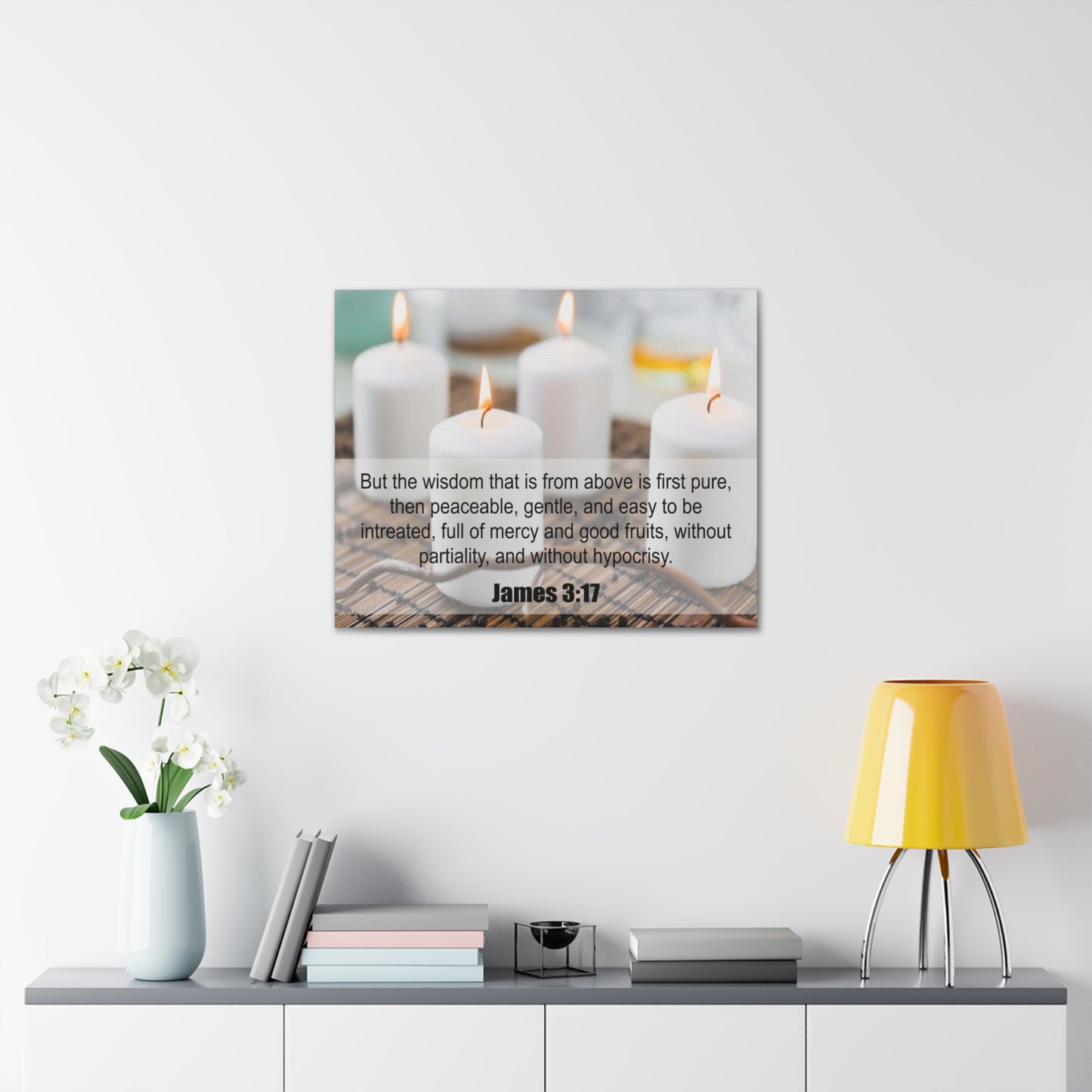Without Hypocrisy James 3:17 Bible Verse Canvas Christian Wall Art Ready to Hang