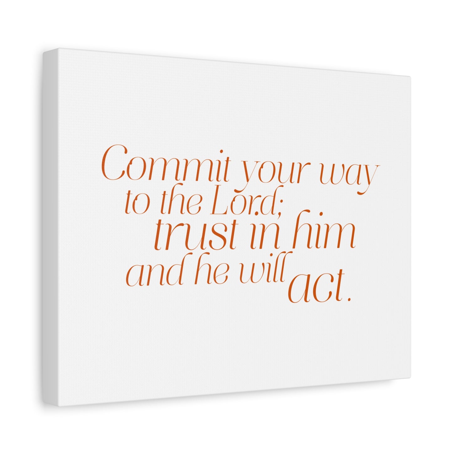 Scripture Walls Your Way to The Lord Orange Psalm 37:5 Bible Verse Canvas Christian Wall Art Ready to Hang