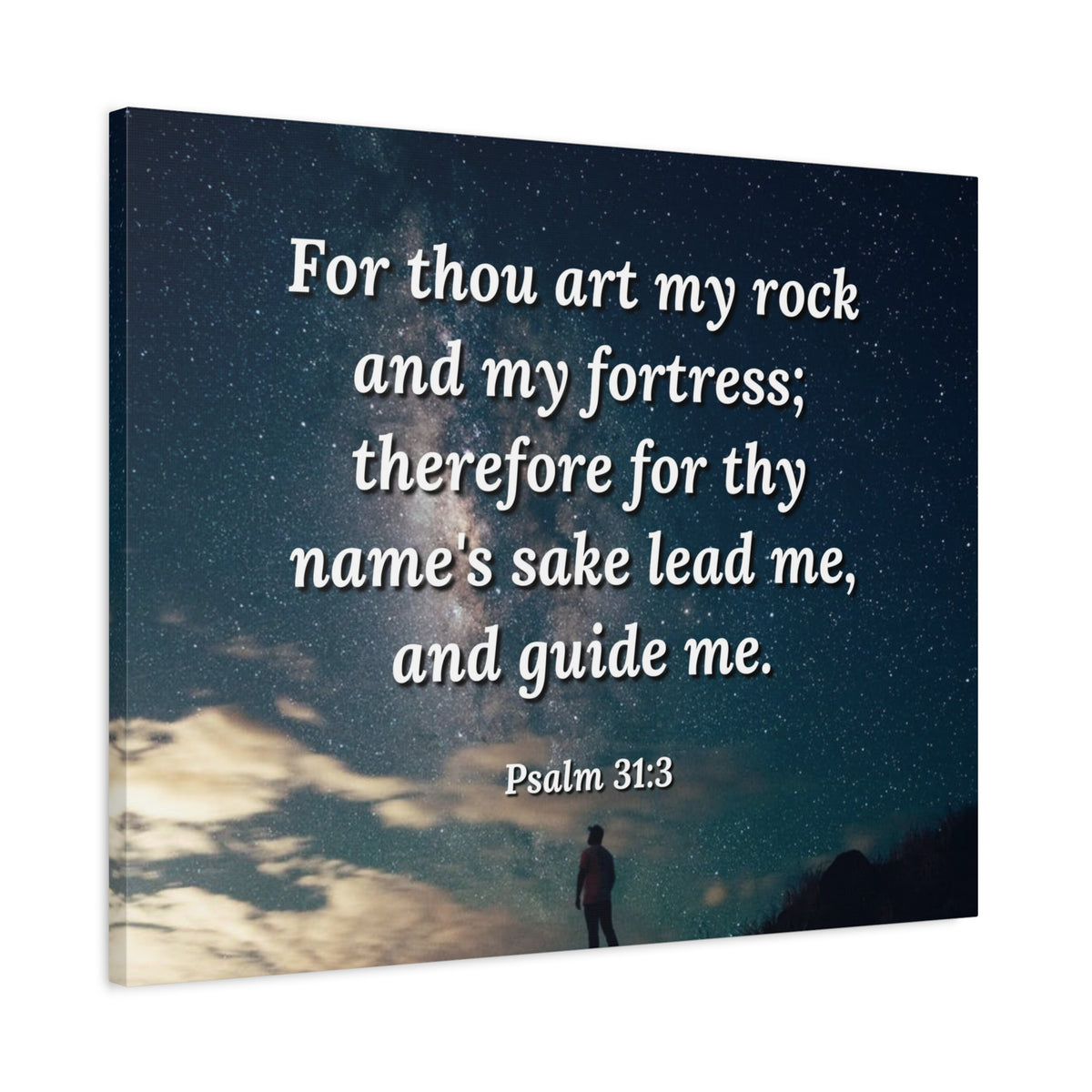 Scripture Canvas Guide Me Psalms 31:3 Christian Wall Art Bible Verse Print Ready to Hang
