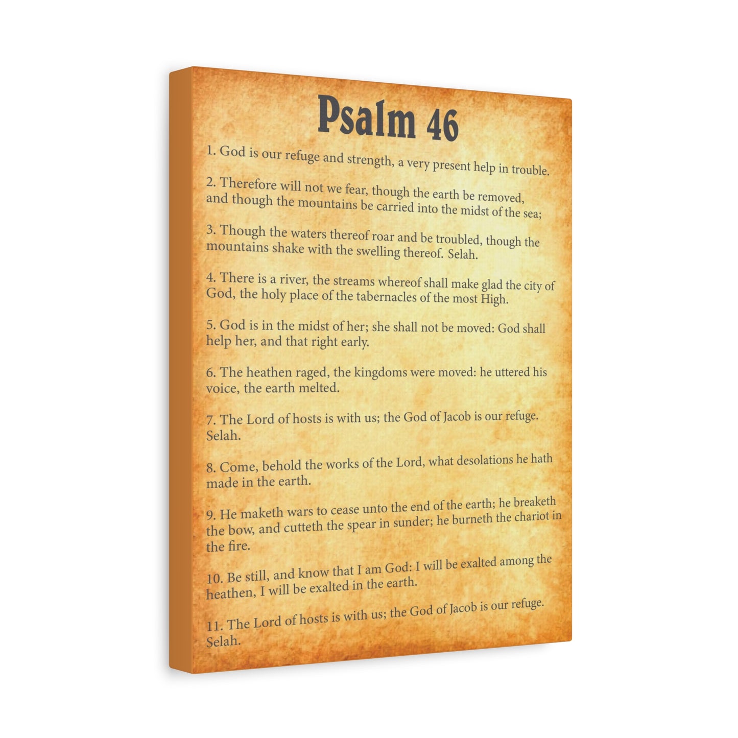 Scripture Walls Psalm 46 Gold Bible Chapter Canvas Christian Wall Art Ready to Hang