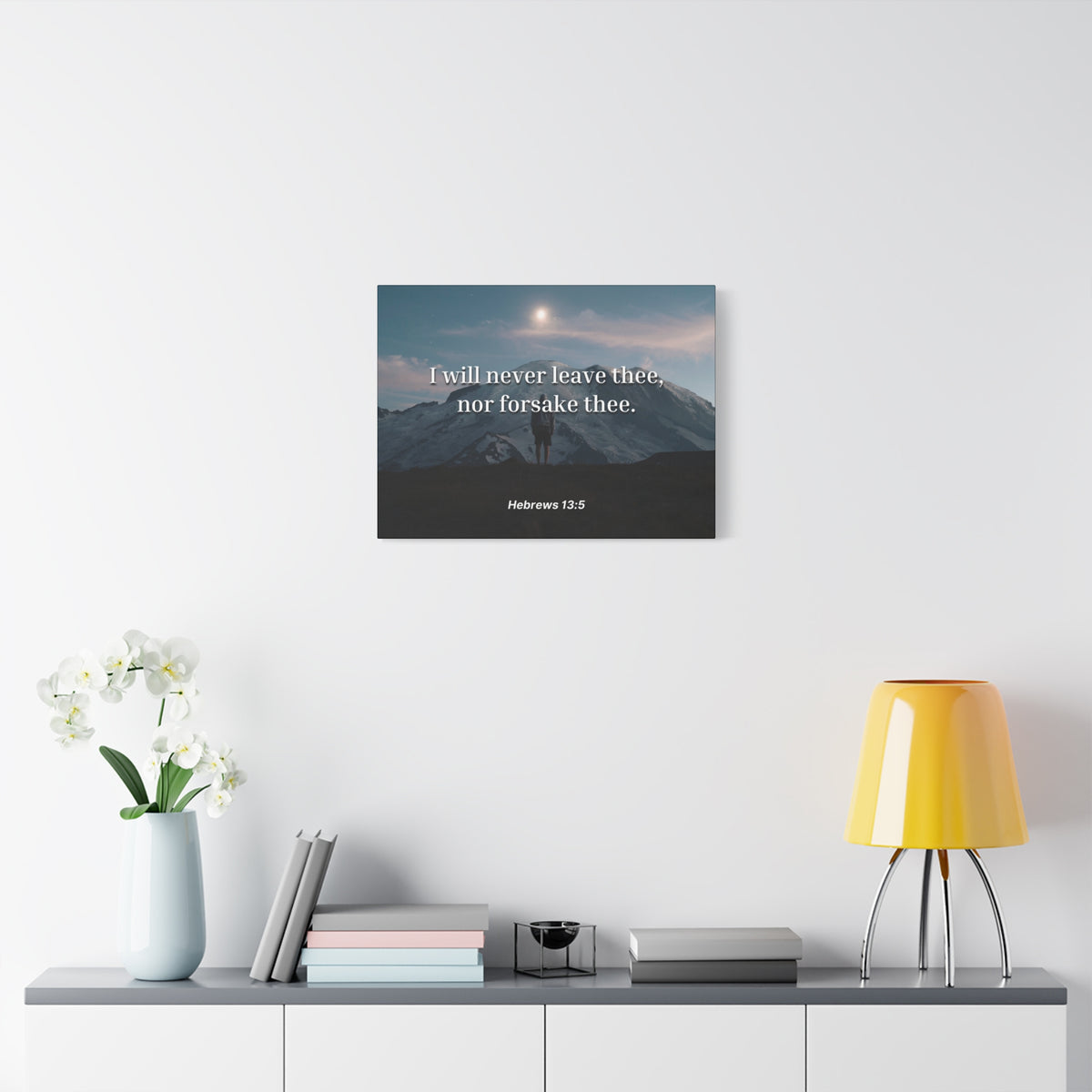 Scripture Canvas Be Content Hebrews 13:5 Christian Wall Art Bible Verse Print Ready to Hang