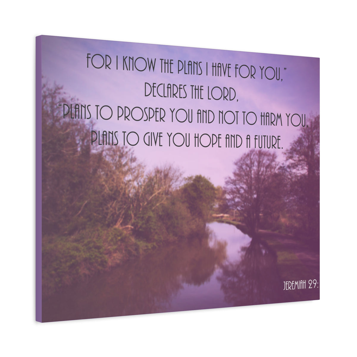 Scripture Canvas Declares The Lord Jeremiah 29:11 Christian Wall Art Bible Verse Print Ready to Hang