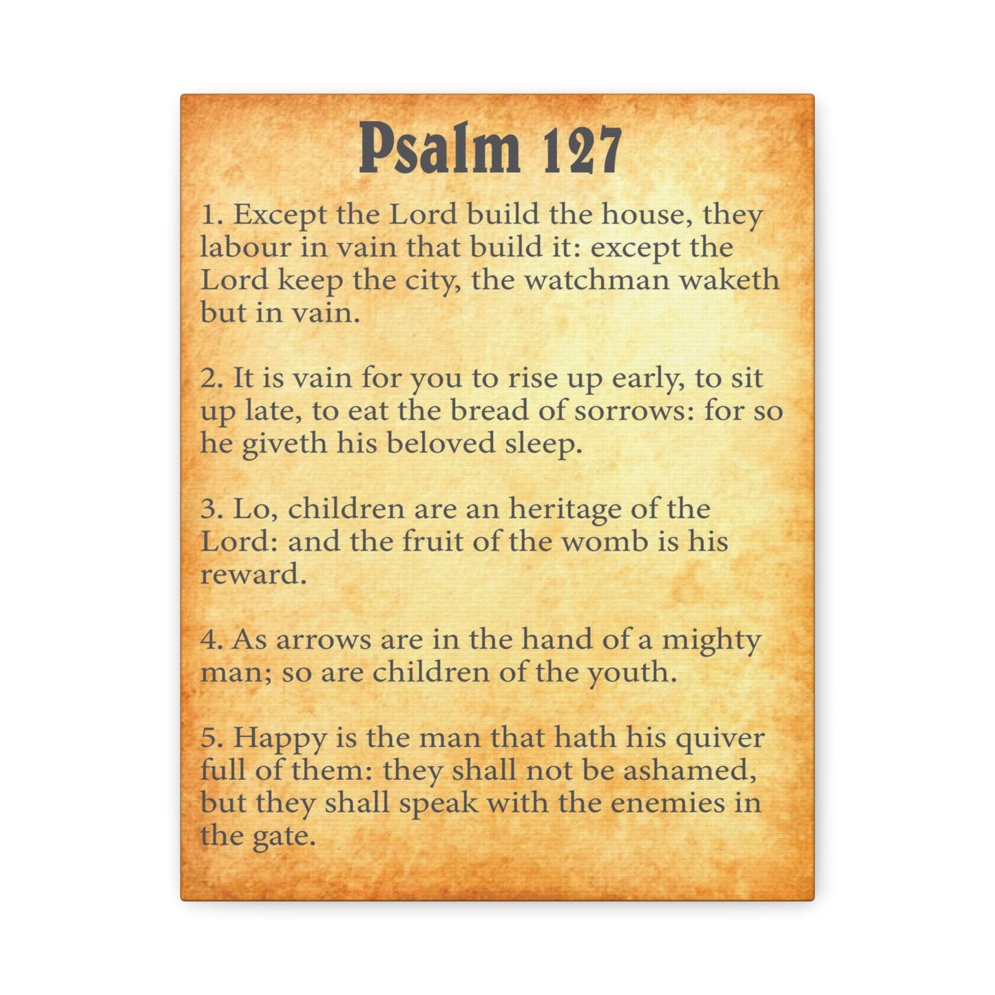 Scripture Walls Psalm 127 Gold Bible Chapter Canvas Christian Wall Art Ready to Hang