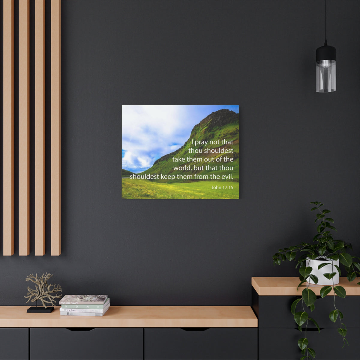 Scripture Canvas I Pray Not John 17:15 Christian Wall Art Bible Verse Print Ready to Hang