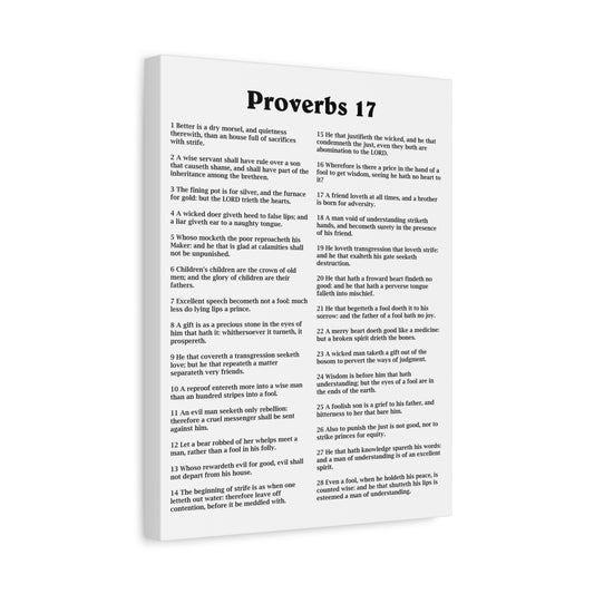 Scripture Walls Proverbs Chapter 17 White Bible Canvas Christian Wall Art Ready to Hang Unframed