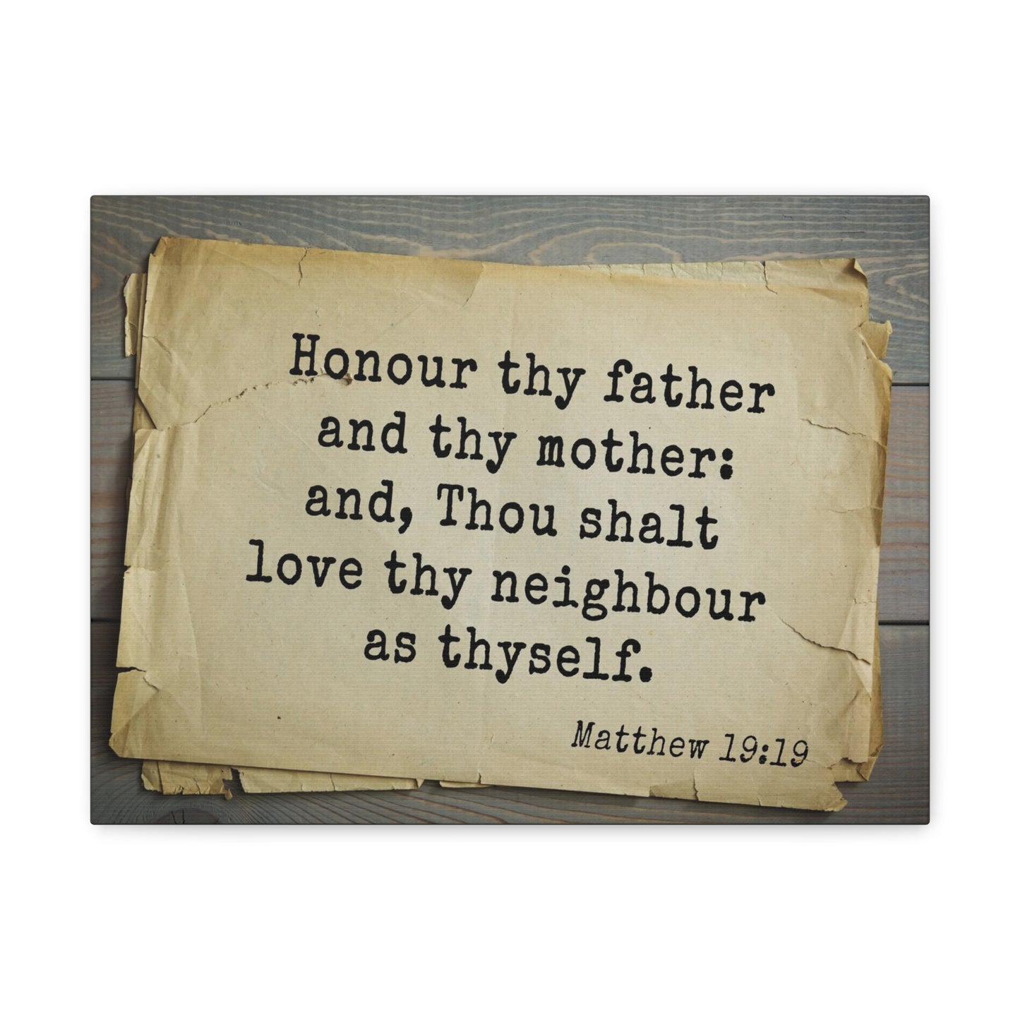 Thou Shalt Love Matthew 19:19 Bible Verse Canvas Christian Wall Art Bible Verse Print Ready To Hang