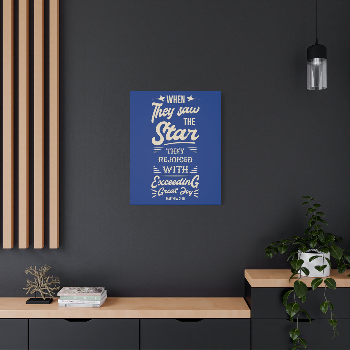 Scripture Canvas Rejoice Matthew 2:10 Christian Wall Art Bible Verse Print Ready to Hang
