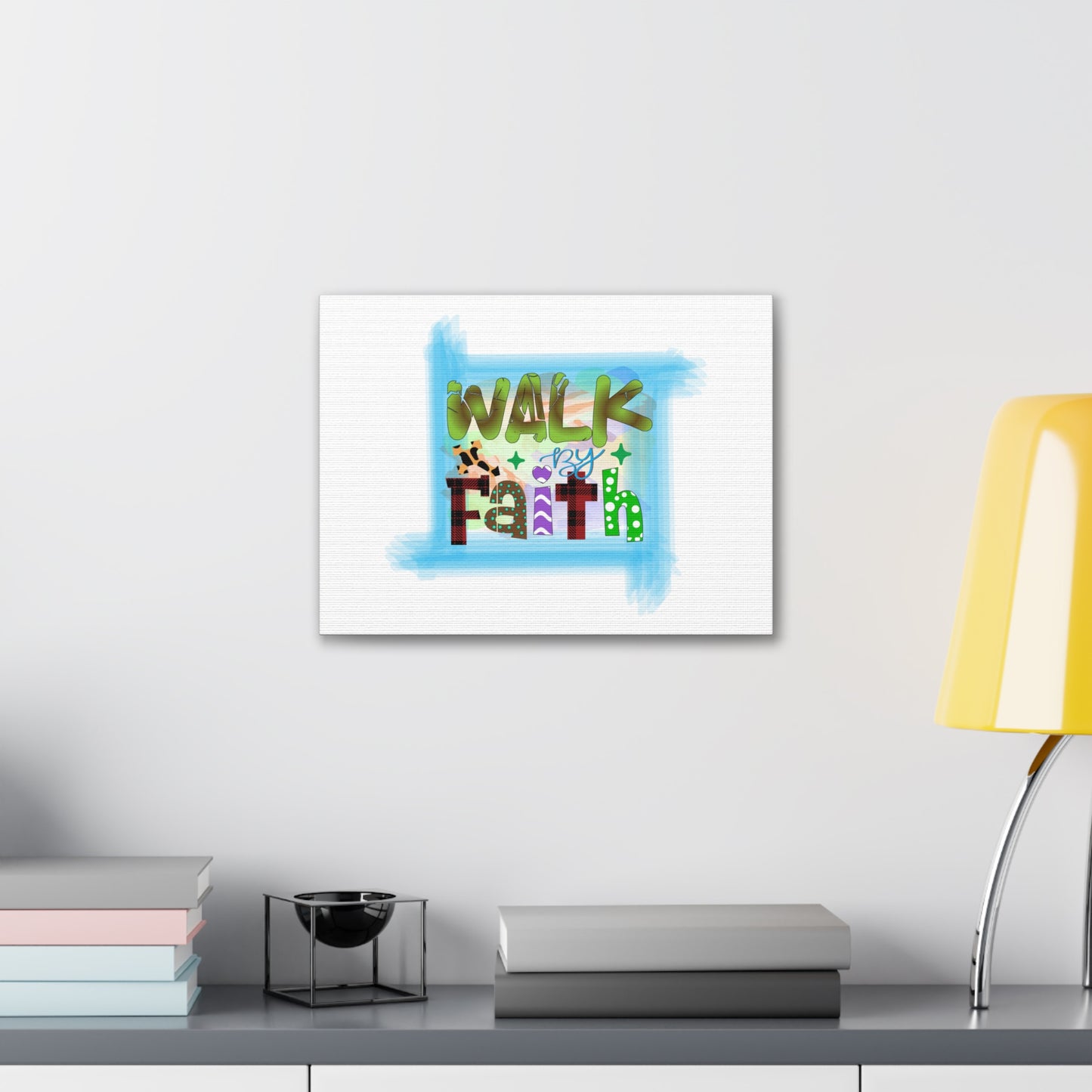 Walk By Faith 1 John 5:4 Christian Wall Art Bible Verse Print Ready to Hang